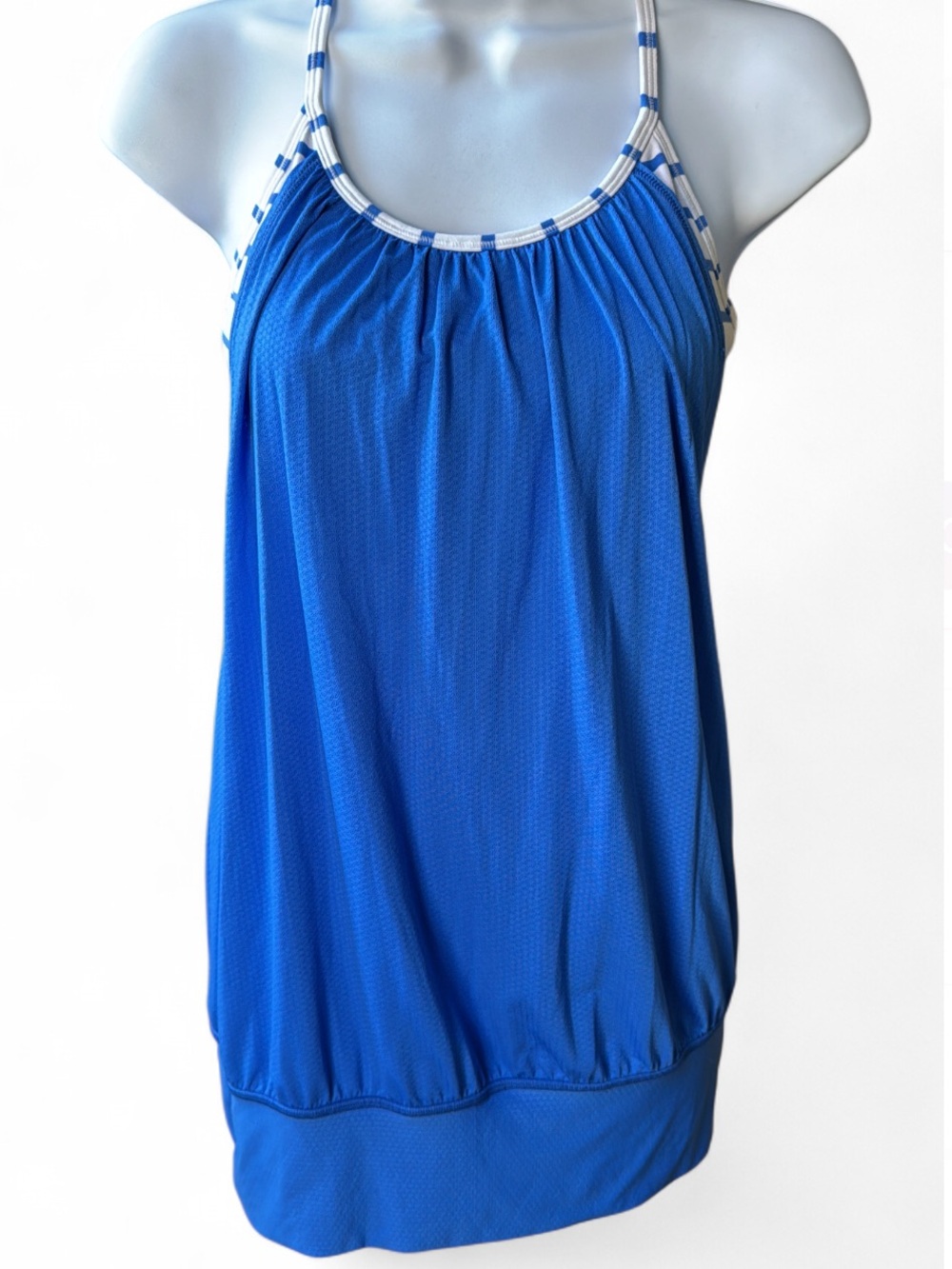 lululemon athletica Royal Blue Halter Tank with Striped Straps